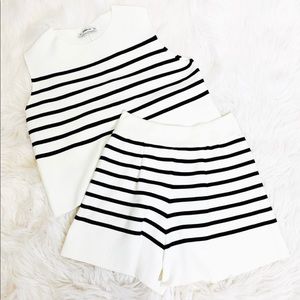 Zara two piece matching set black and white stripe